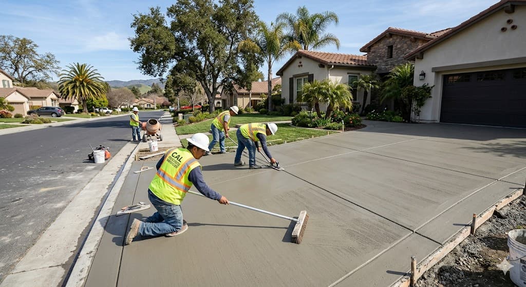 Residential concrete driveway and flatwork installation in the Morgan Hill and South Bay area by Amaya’s Concrete